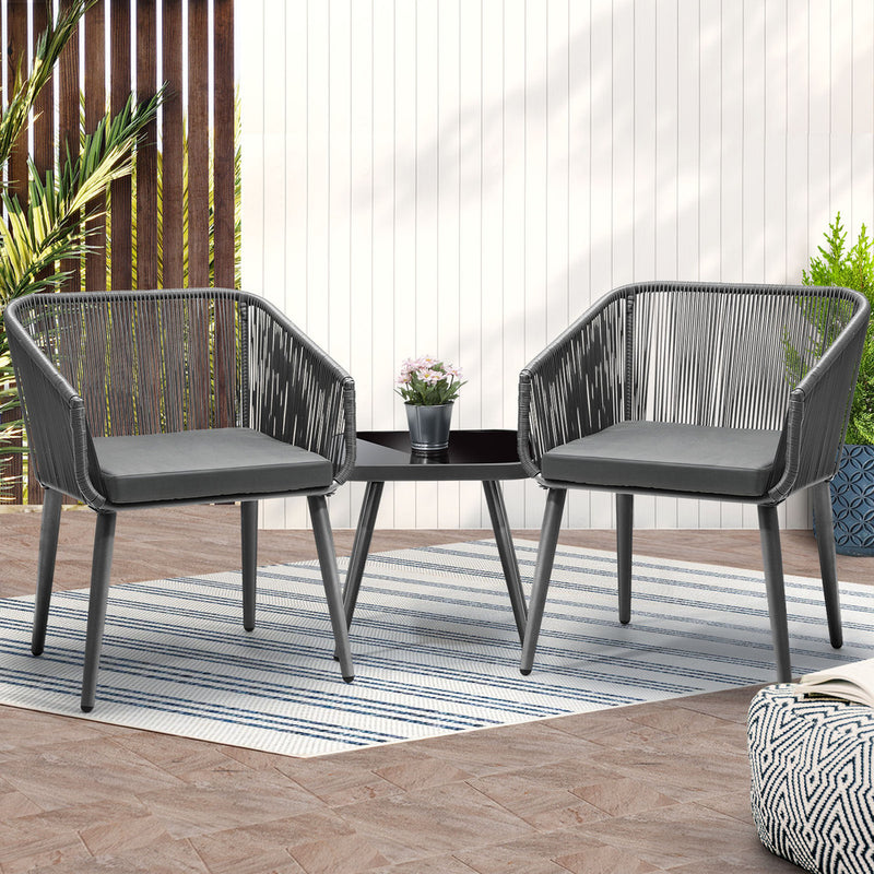 Livsip Outdoor Furniture Set Chairs&Side Table 3PCS