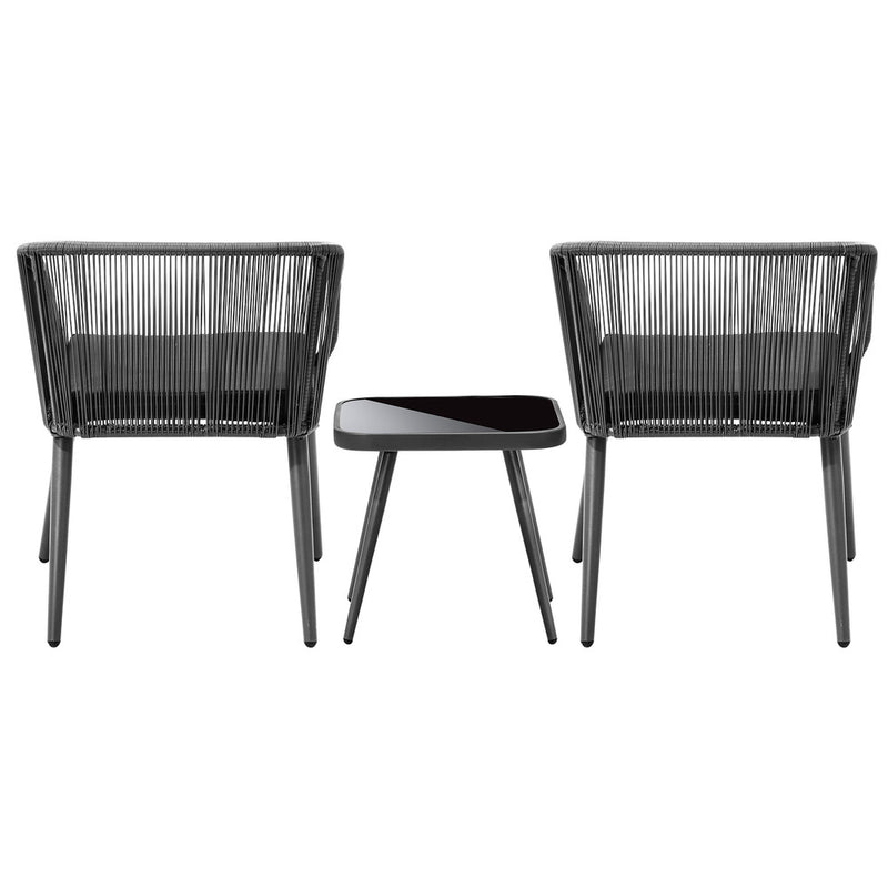 Livsip Outdoor Furniture Set Chairs&Side Table 3PCS