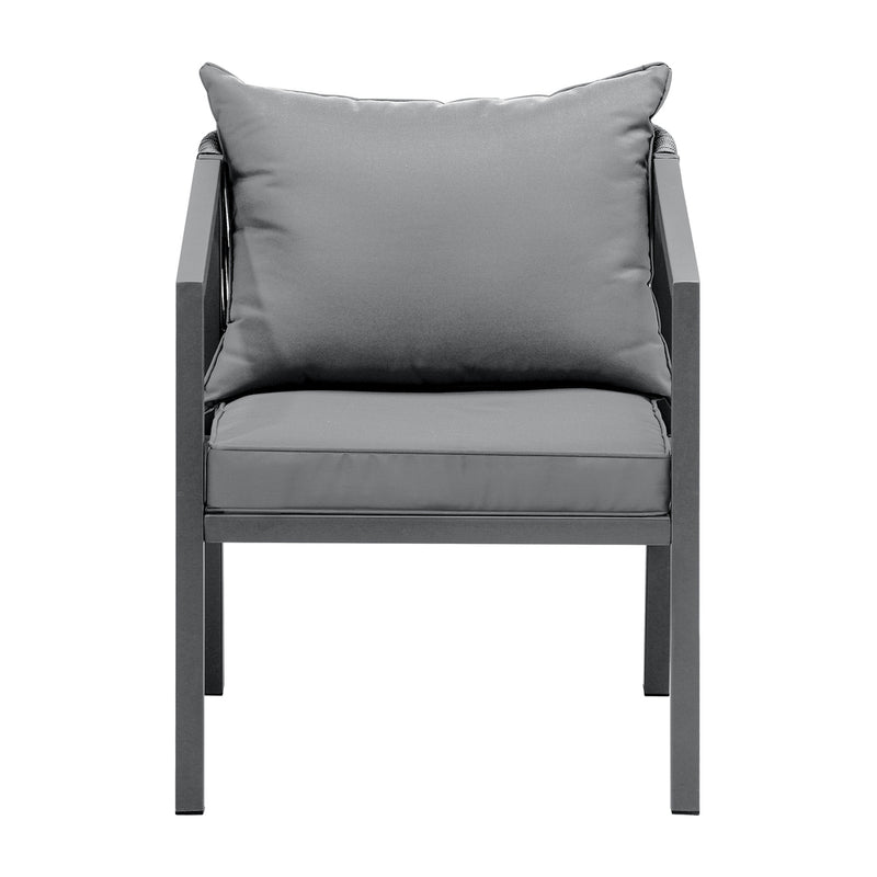 Livsip 2X Outdoor Chairs Steel Frame Padded Seat