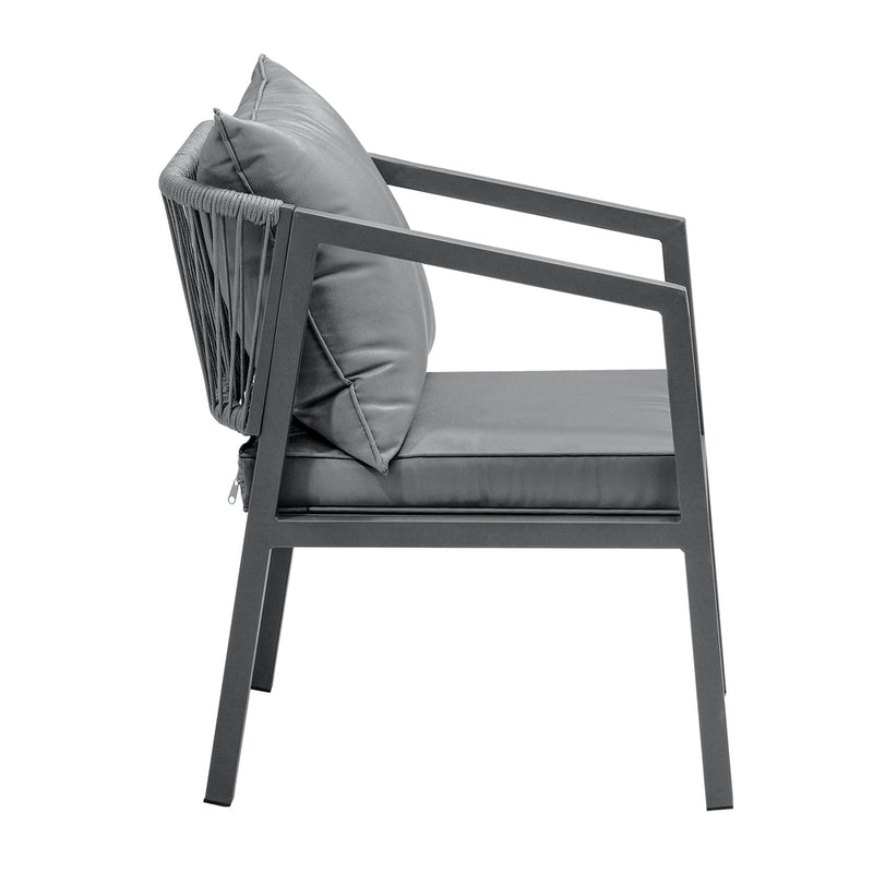 Livsip 2X Outdoor Chairs Steel Frame Padded Seat