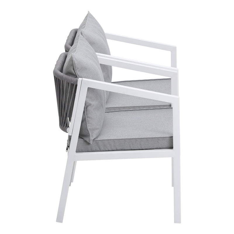 Livsip 2PCS Outdoor Furniture Chairs Steel Frame White
