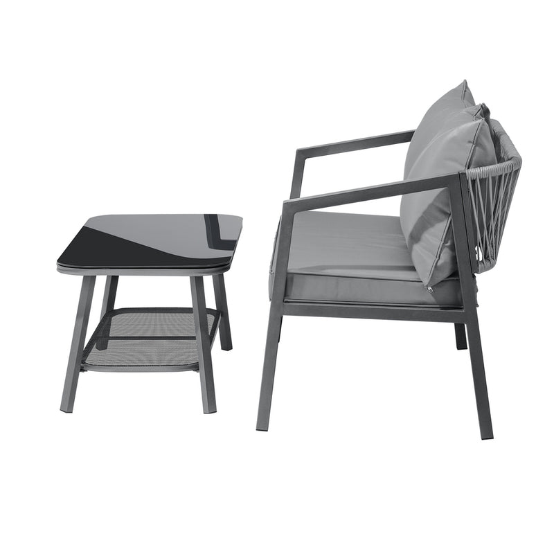 Livsip 2PCS Outdoor Furniture Set Sofa Chairs&Table