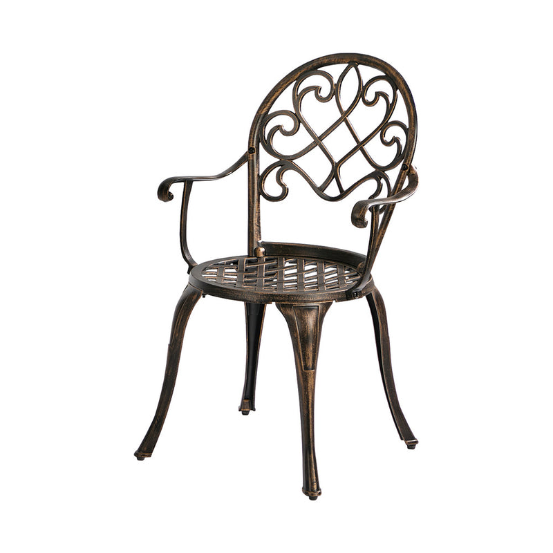 Livsip 3 Pieces Outdoor Patio Table Chairs Set Cast Aluminium