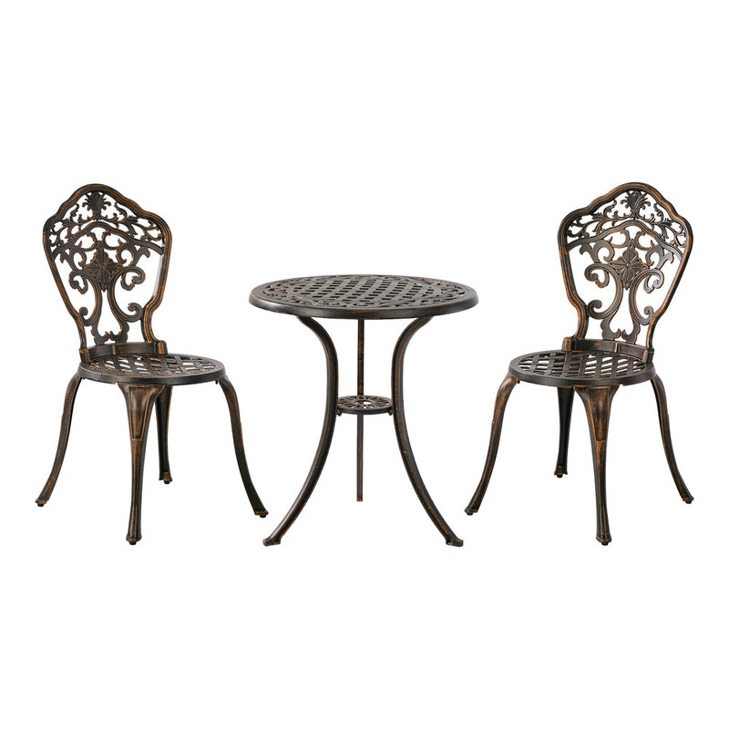 Livsip 3 Piece Outdoor Patio Set Garden Furniture Bronze