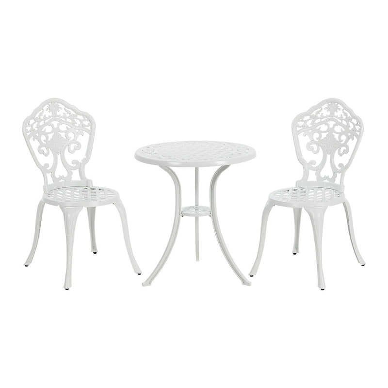 Livsip 3 Piece Outdoor Patio Set Garden Furniture White