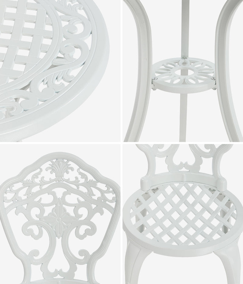 Livsip 3 Piece Outdoor Patio Set Garden Furniture White