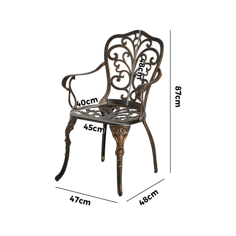 Livsip 2PCS Outdoor Garden Patio Chairs Cast Aluminium Butterfly