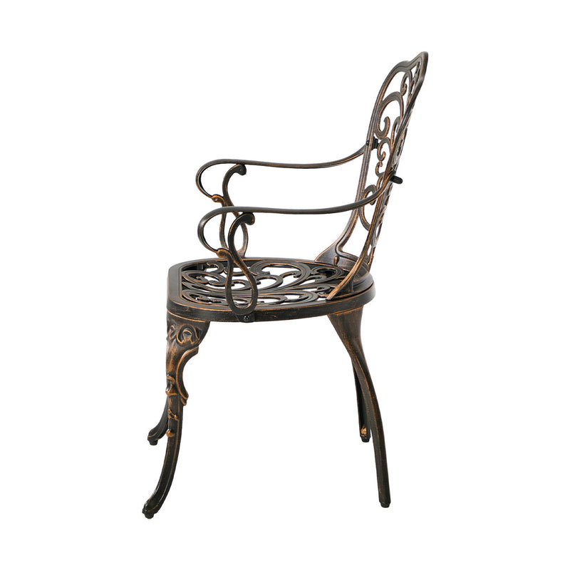 Livsip 2PCS Outdoor Garden Patio Chairs Cast Aluminium Butterfly