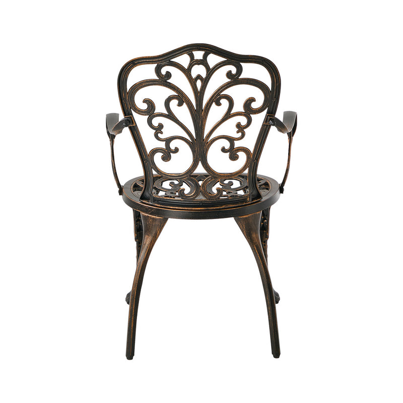 Livsip 2PCS Outdoor Garden Patio Chairs Cast Aluminium Butterfly