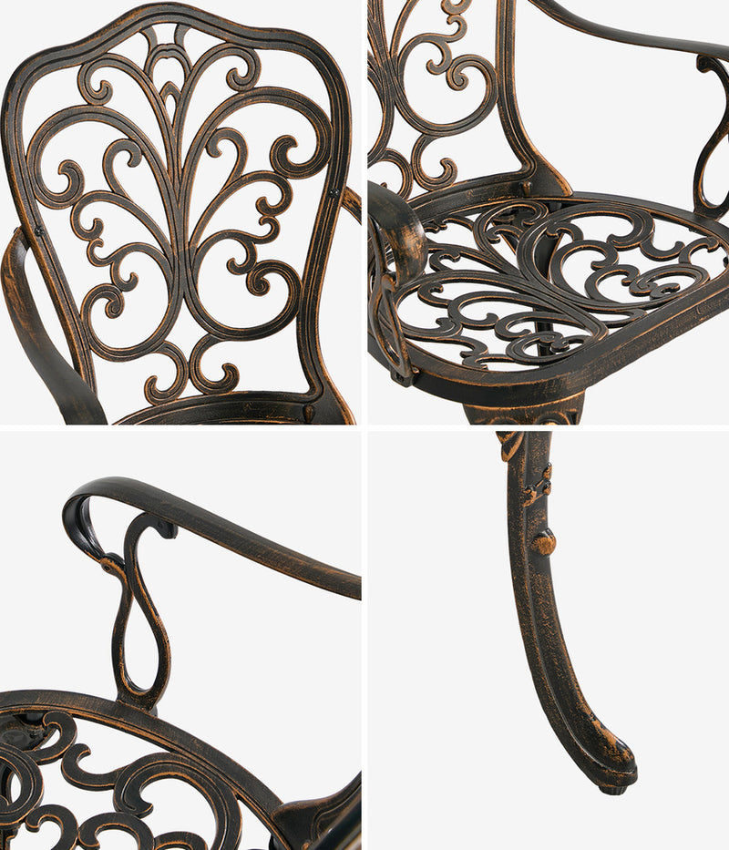 Livsip 2PCS Outdoor Garden Patio Chairs Cast Aluminium Butterfly