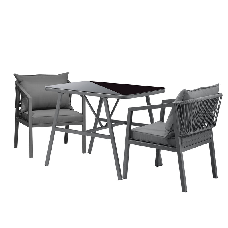 Livsip 3PCS Outdoor Dining Set Table Chairs Set
