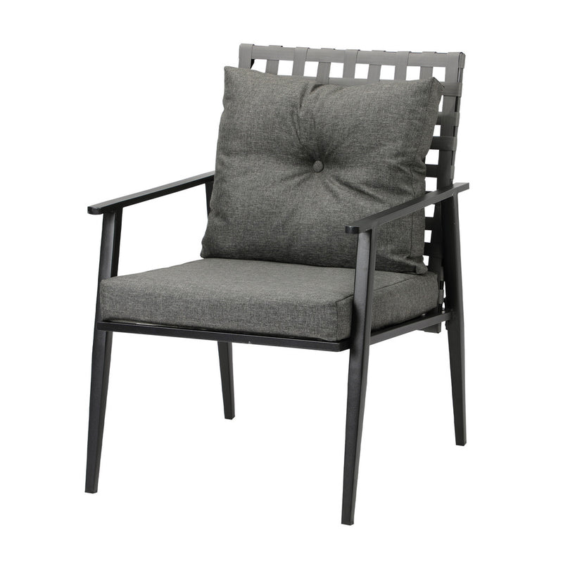 Livsip 2 Seater Outdoor Dining Set with Table Grey&Black