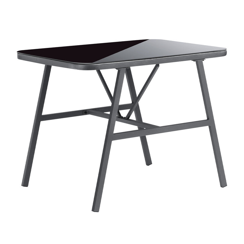 Livsip 2 Seater Outdoor Dining Set with Table Grey&Black
