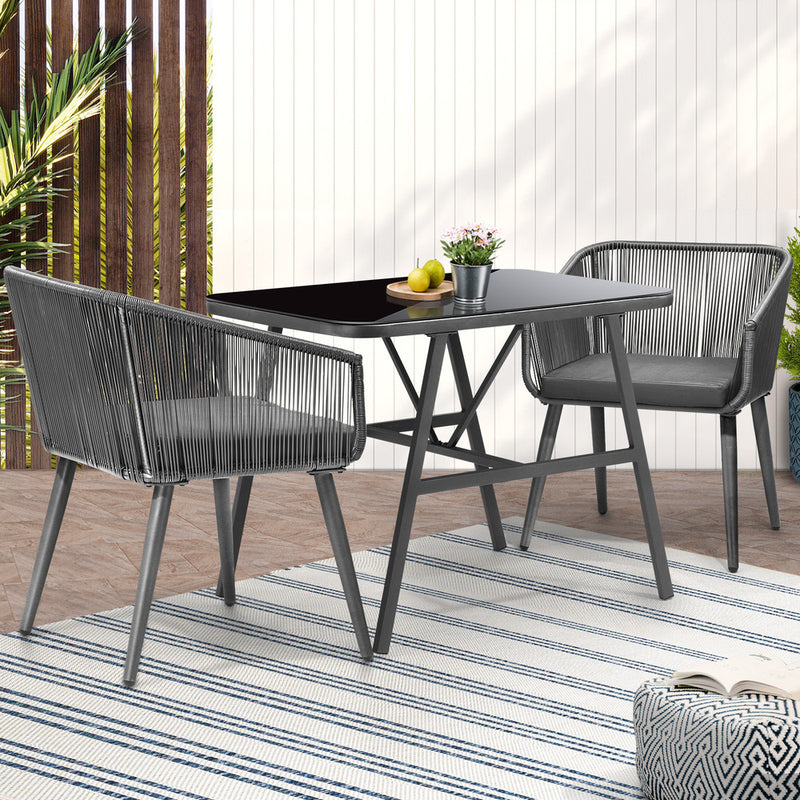 Livsip Outdoor Dining Set 3 PCS Table Chairs Set