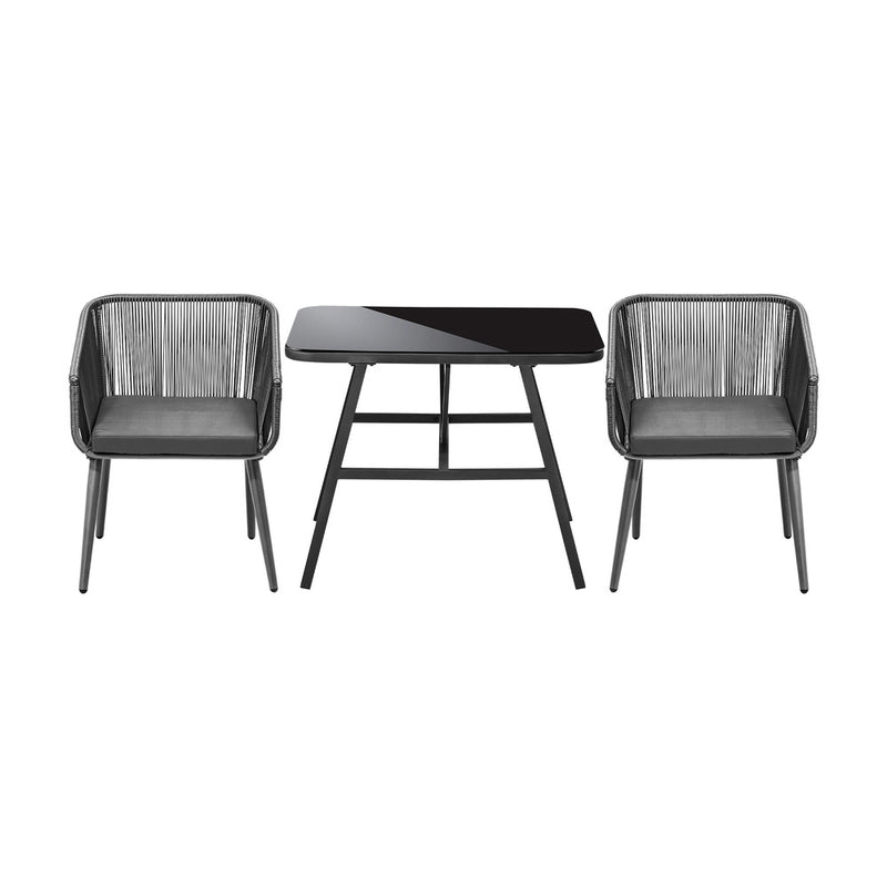 Livsip Outdoor Dining Set 3 PCS Table Chairs Set