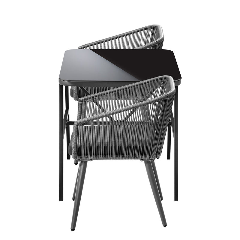 Livsip Outdoor Dining Set 3 PCS Table Chairs Set