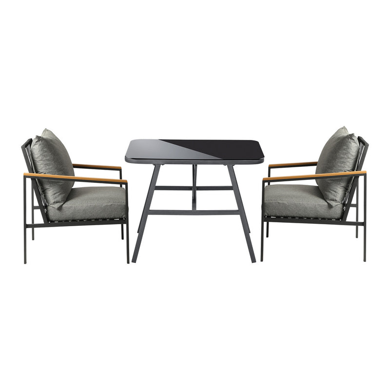 Livsip 3PCS Outdoor Dining Set Garden Table and Chairs