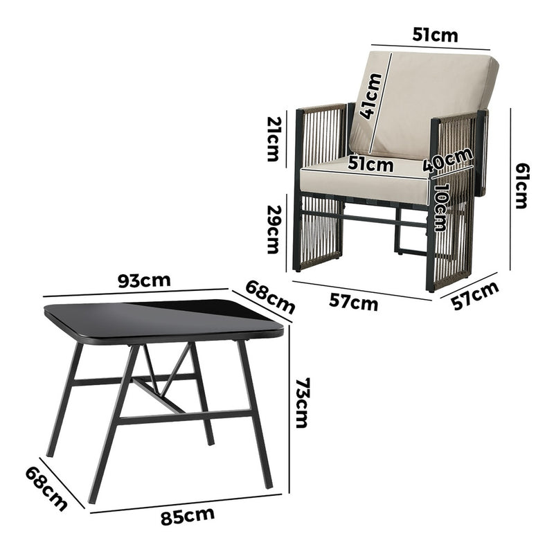 Livsip 5 Pieces Outdoor Patio Set Table Chair Set