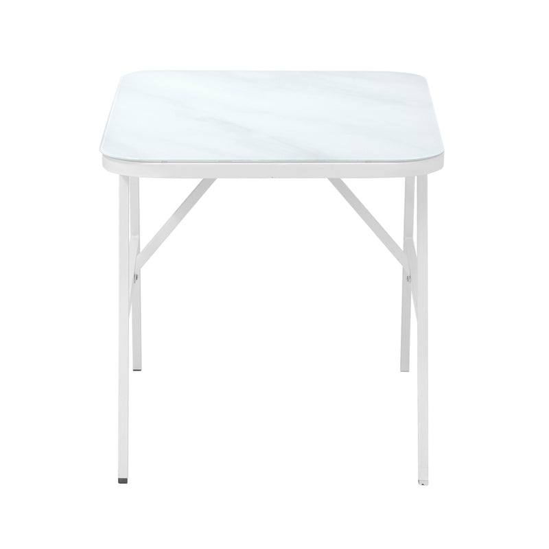 Livsip Outdoor Dining Table Patio Indoor White Marble-style
