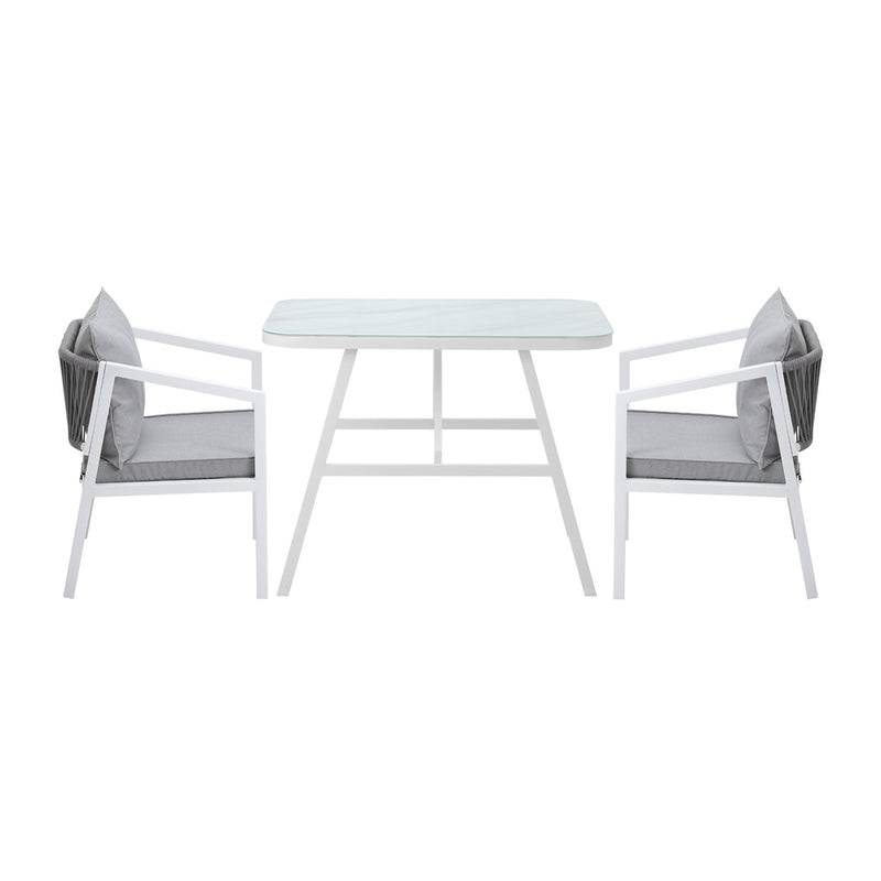 Livsip 3PCS Outdoor Dining Set with Marble-style Table