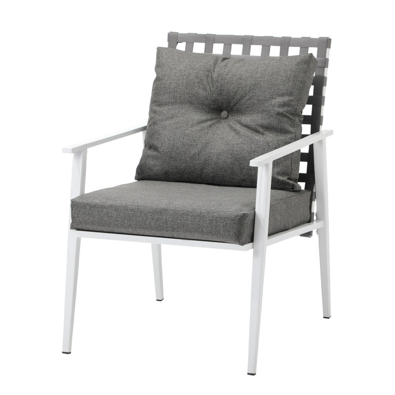 Livsip Outdoor Dining Set Rattan Chair Marble-style Table