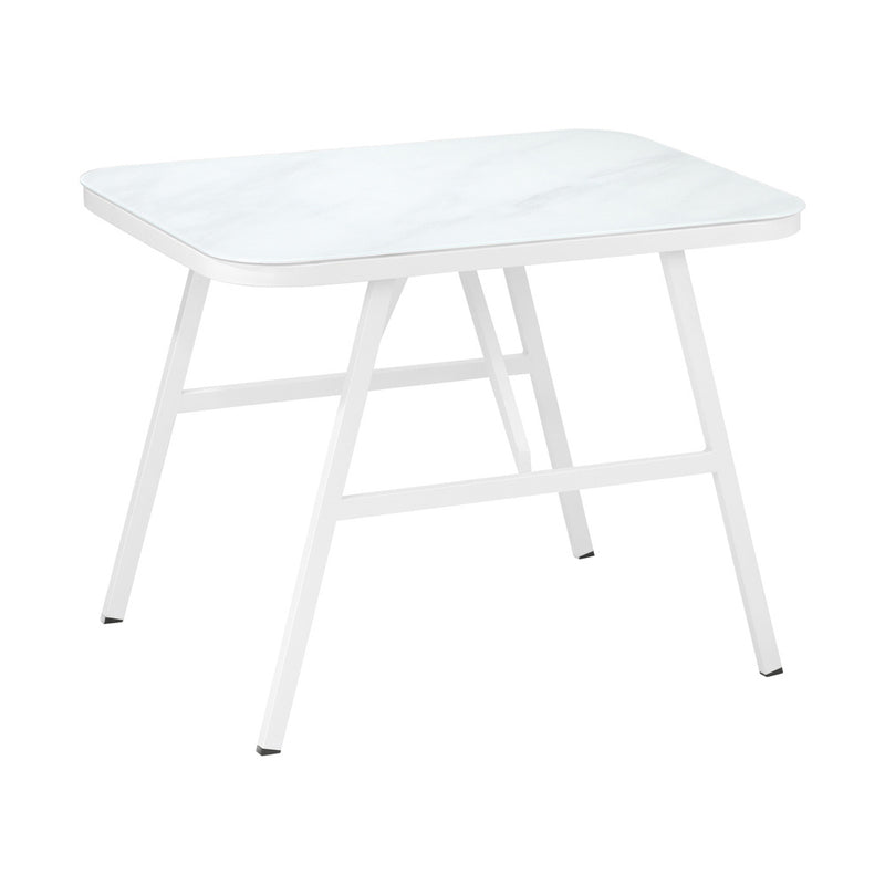 Livsip Outdoor Dining Set Rattan Chair Marble-style Table