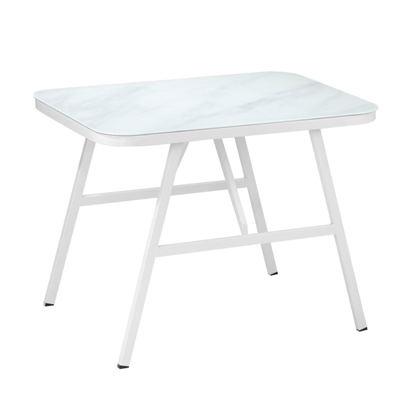 Livsip Outdoor Dining Set Patio Marble-style Table 3PCS