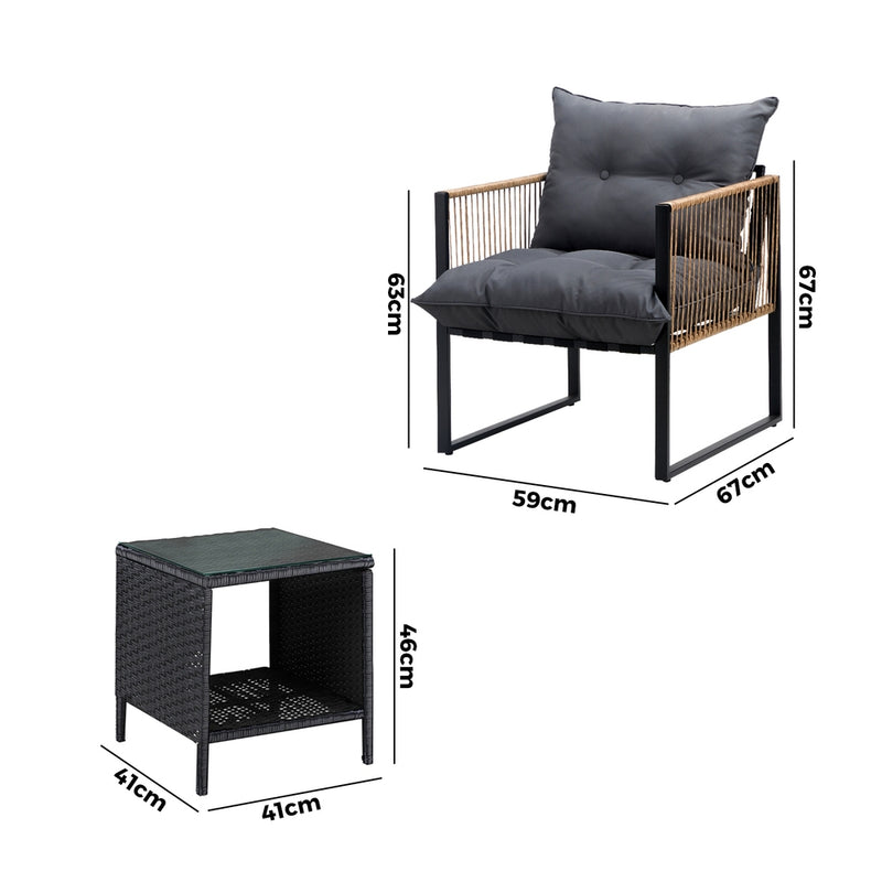 Livsip 2 Seater Outdoor Patio Lounge Setting