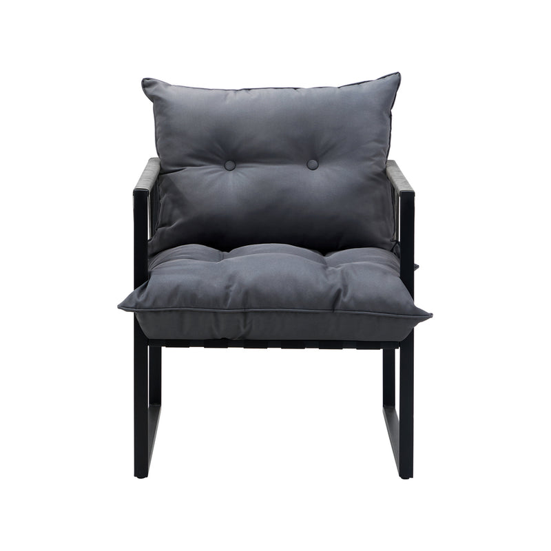 Livsip 2PCS Outdoor Patio Chairs Garden Sofa Set PE Wicker Grey