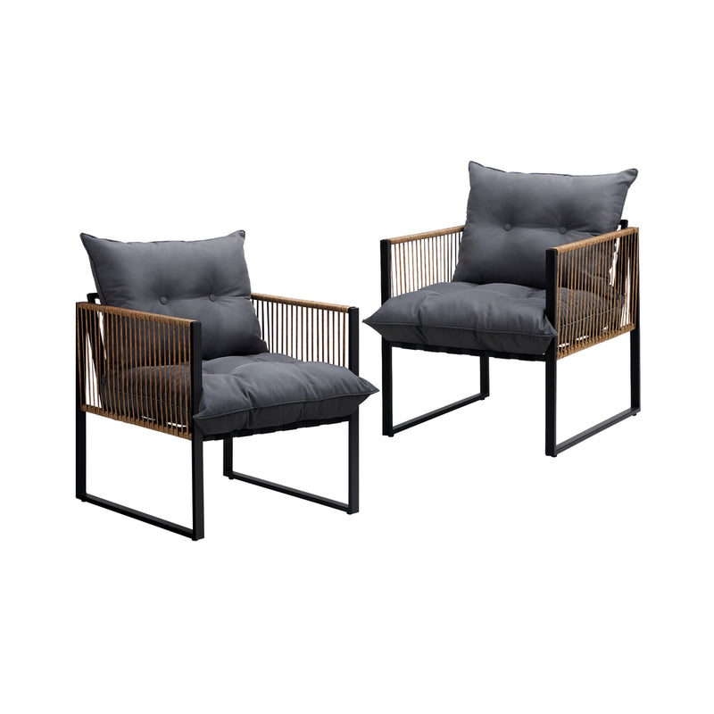 Livsip 2PCS Outdoor Chairs Patio Set PE Wicker