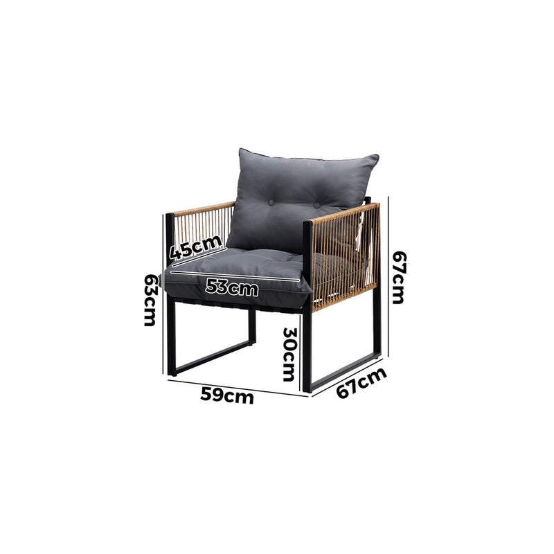 Livsip 2PCS Outdoor Chairs Patio Set PE Wicker