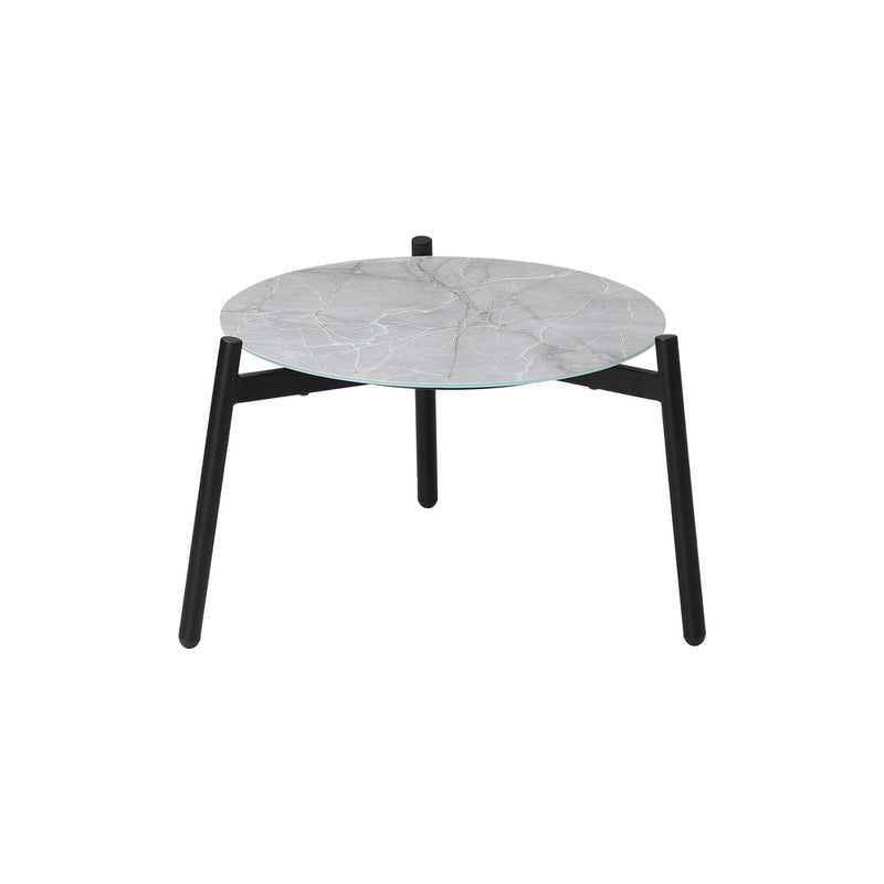 Livsip 3PCS Outdoor Patio Set Grey 50cm Coffee Table Rattan Chairs