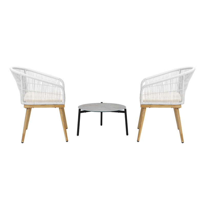 Livsip 3 Piece Outdoor Patio Set Lounge Furniture Sets 50cm Table
