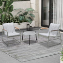 Livsip 3PCS Outdoor Bistro Set Patio Chair 50cm Coffee Table Textilene