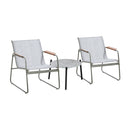 Livsip 3PCS Outdoor Bistro Set Patio Chair 50cm Coffee Table Textilene