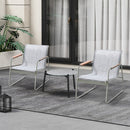 Livsip 3PCS Outdoor Bistro Set Patio Chair 50cm Coffee Table Textilene