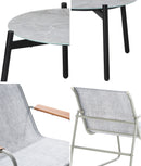 Livsip 3PCS Outdoor Bistro Set Patio Chair 50cm Coffee Table Textilene