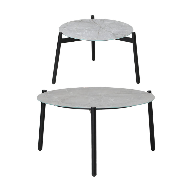 Livsip 6PCS Outdoor Patio Set Grey Coffee Table Set Rattan Chairs