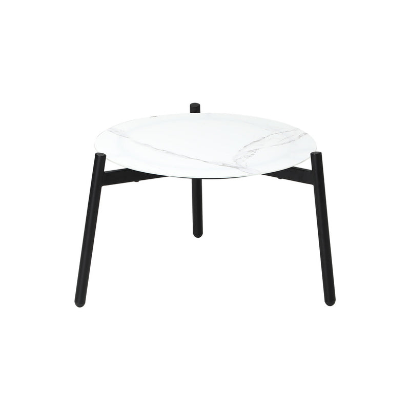 Livsip 3PCS Outdoor Patio Set White 50cm Coffee Table White Chairs