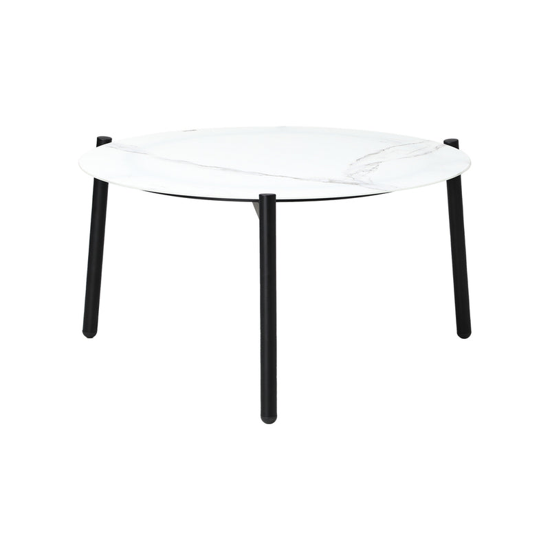 Livsip 5PCS Outdoor Patio Set White 70cm Coffee Table Rattan Chairs