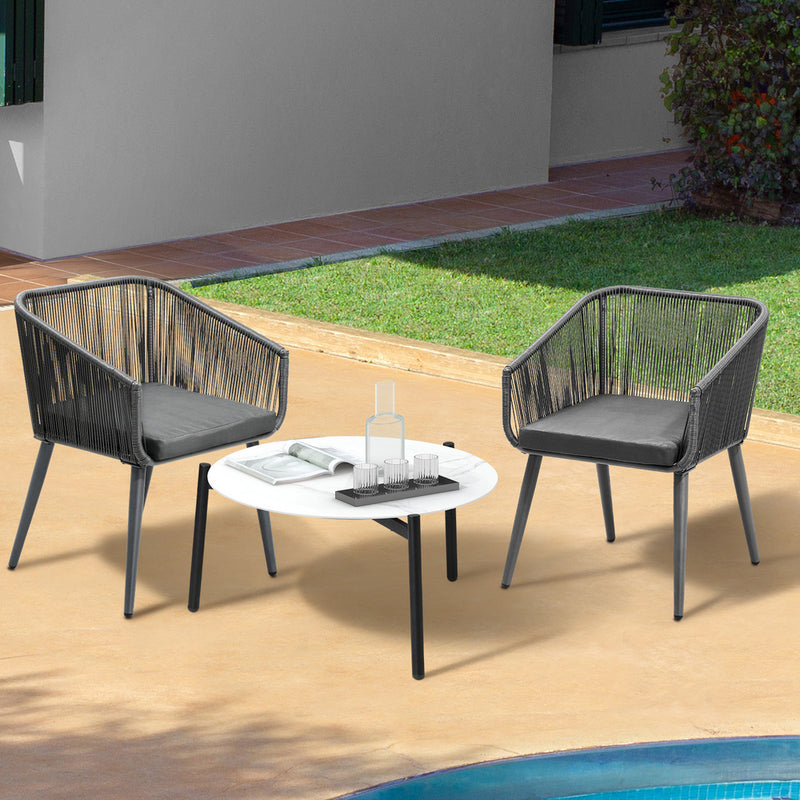 Livsip Outdoor Lounge Setting Furniture 3 Piece Patio Set