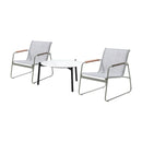 Livsip 3PCS Outdoor Bistro Set Patio Chair 70cm White Table Textilene