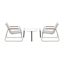 Livsip 3PCS Outdoor Bistro Set Patio Chair 70cm White Table Textilene