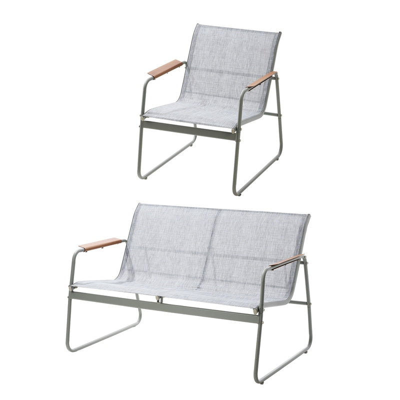 Livsip Outdoor Lounge Set 4 Seater Patio Chairs 70cm White Table