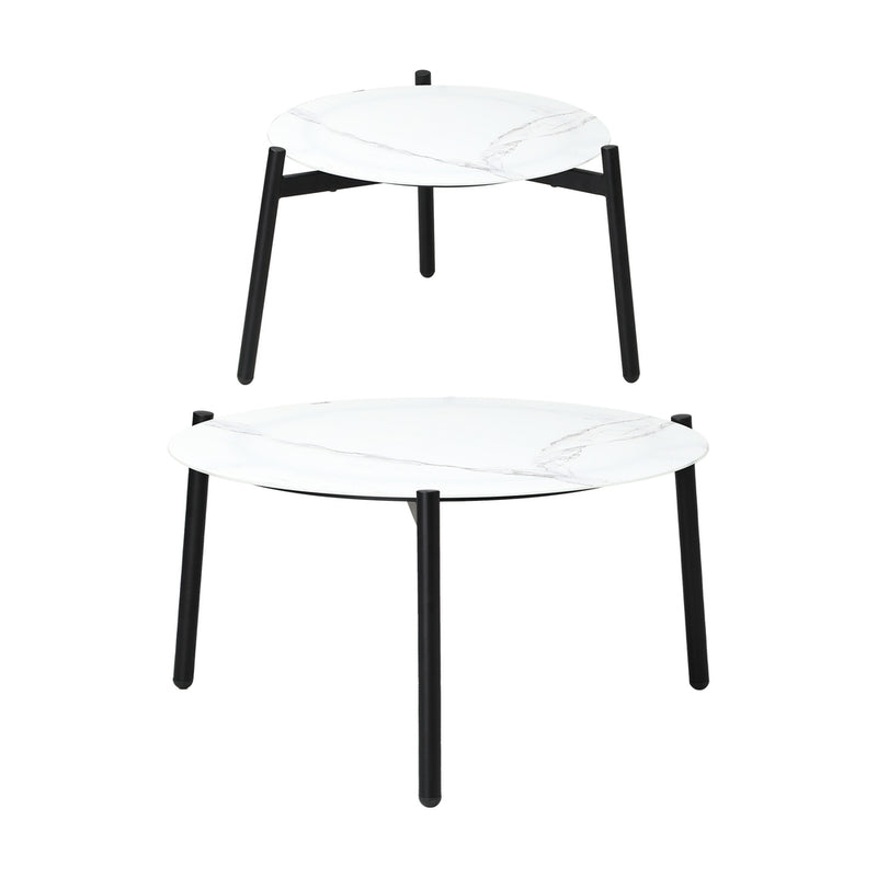 Livsip 6PCS Outdoor Patio Set White Coffee Table Set Lounge Chairs