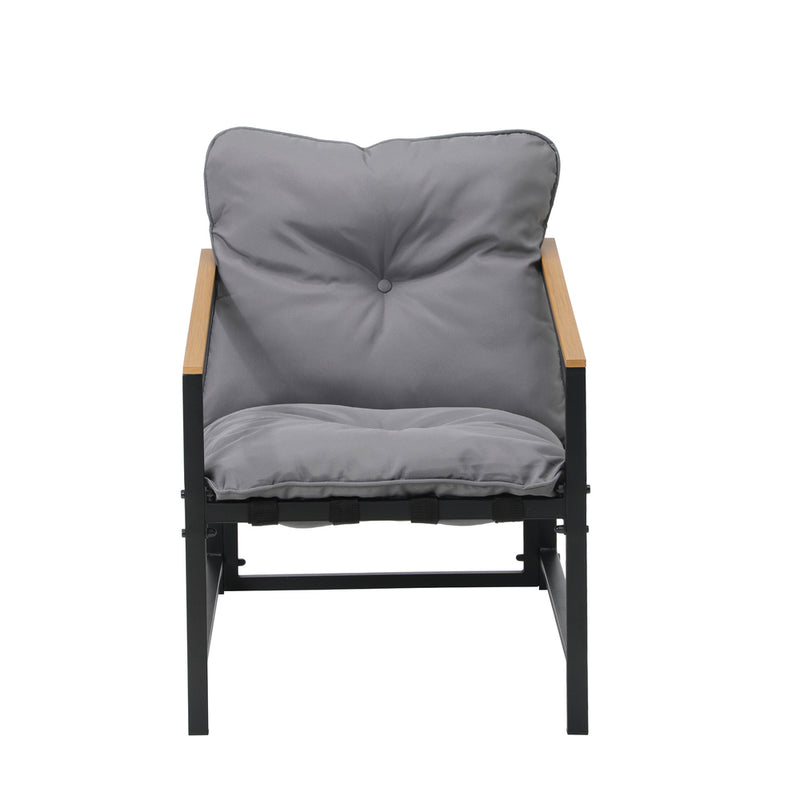 Livsip 2 Piece Outdoor Armchair Lounge Sofa Black