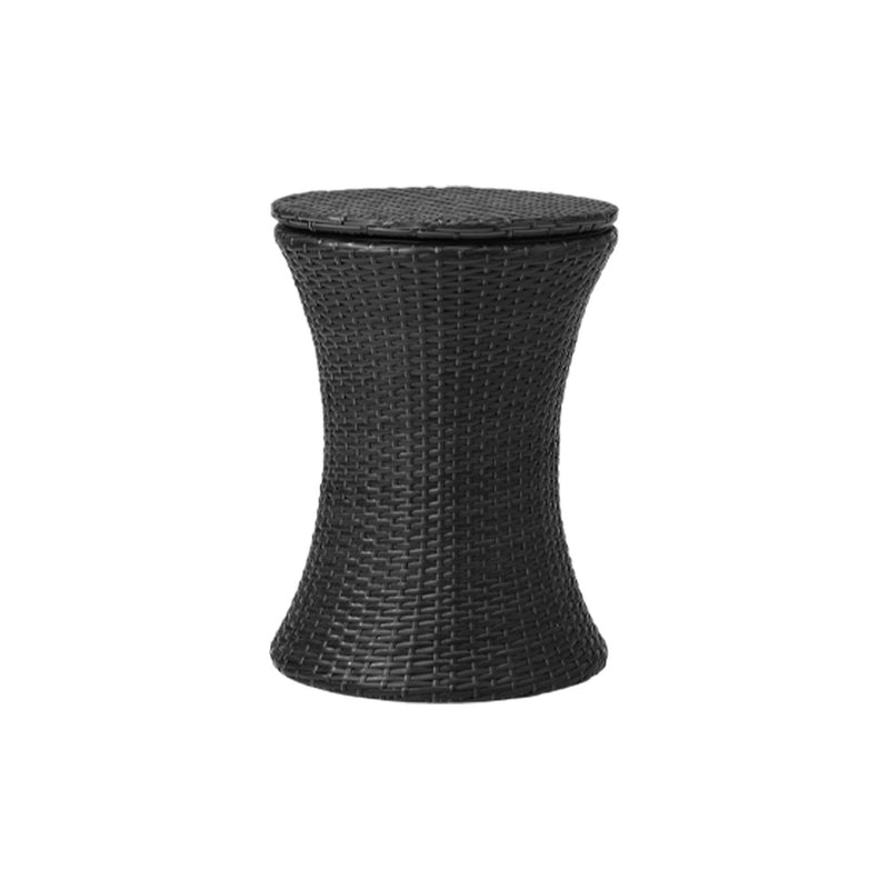 Livsip 3PCS Outdoor Lounge Setting Ice Bucket Black Adjustable Table