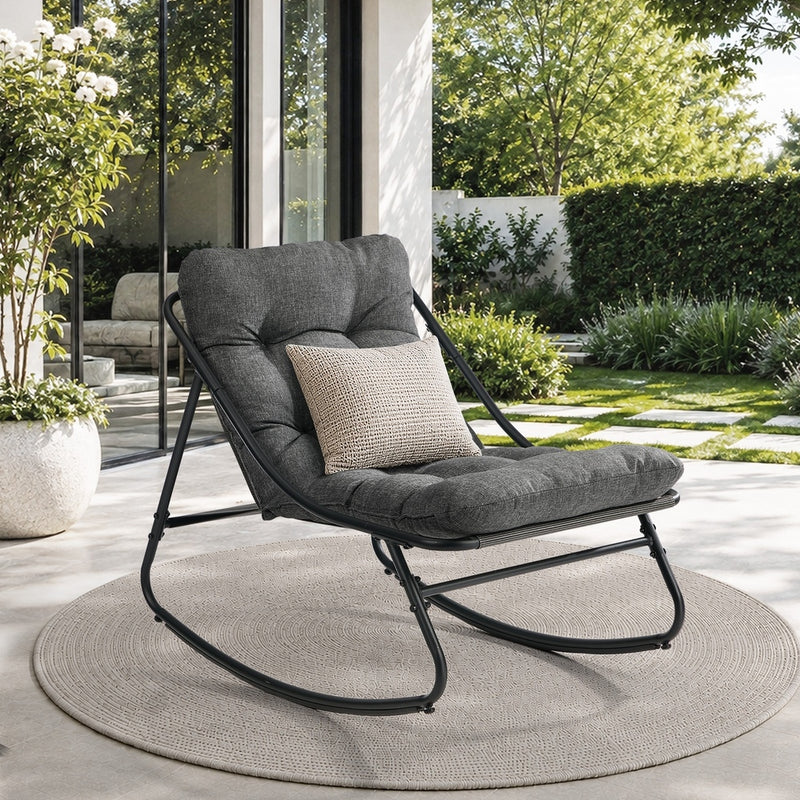 Livsip Outdoor Rocking Chair Garden Lounge Textilene Grey