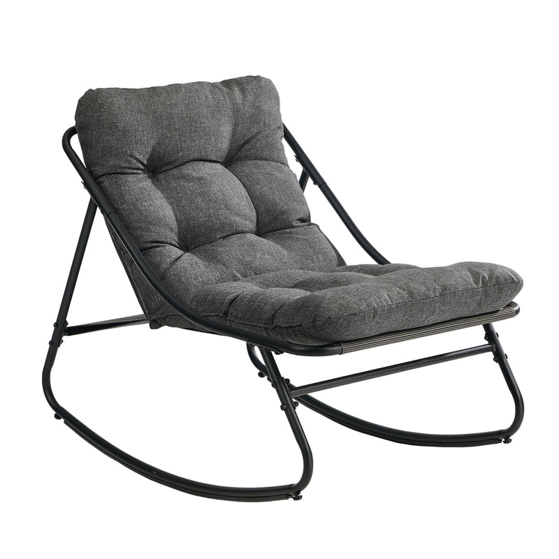Livsip Outdoor Rocking Chair Garden Lounge Textilene Grey
