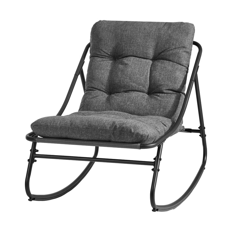 Livsip Outdoor Rocking Chair Garden Lounge Textilene Grey